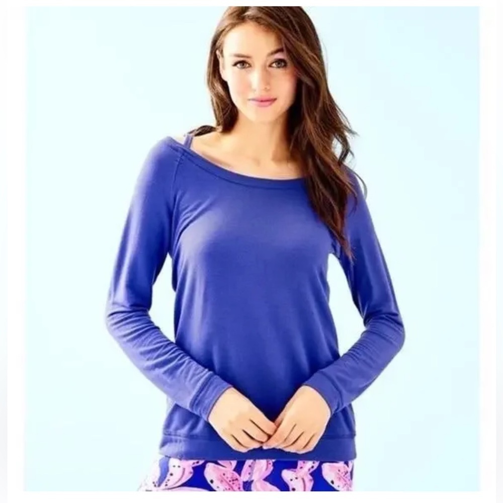 Lilly Pulitzer bungalo sweatshirt in royal purple sizes medium & large NWT